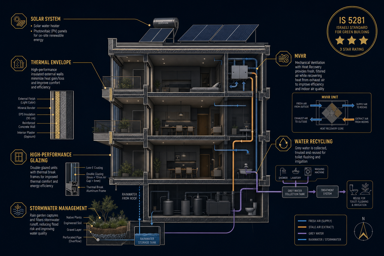 IS 5281 green building systems diagram
